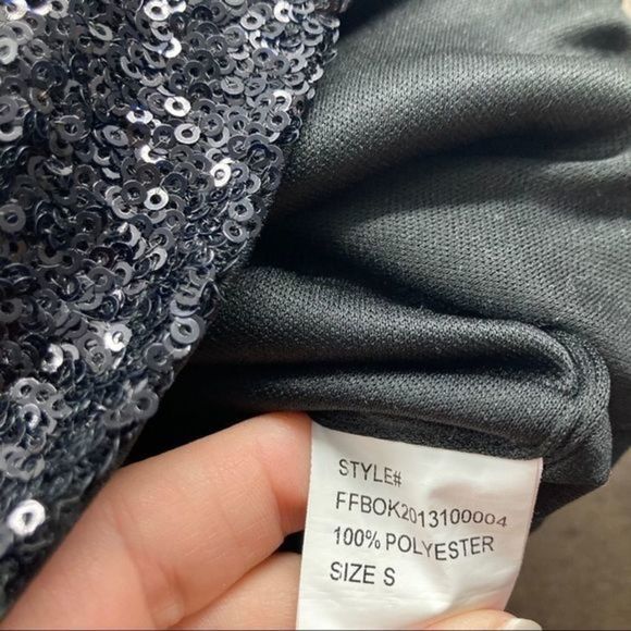 Tobi Black Sequin Be Seen Mini Pencil Skirt - Picture 9 of 9